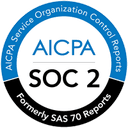 A picture of AICPA SOC2 badge