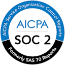 A picture of AICPA SOC2 badge