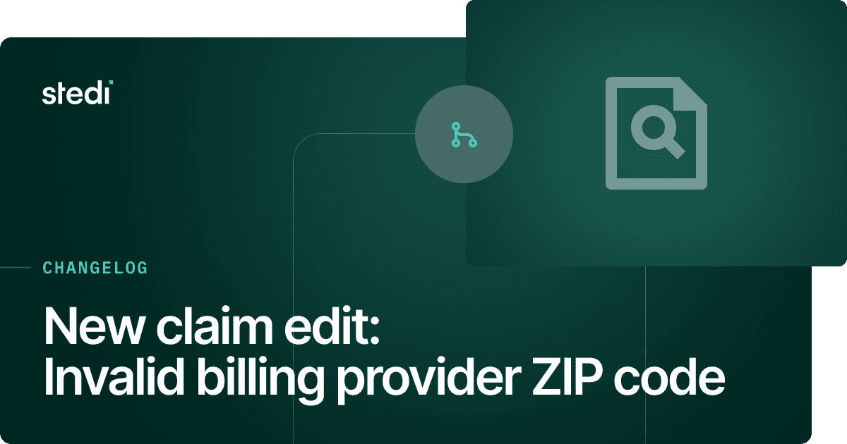 Claim edit: Invalid billing provider ZIP Code - Stedi