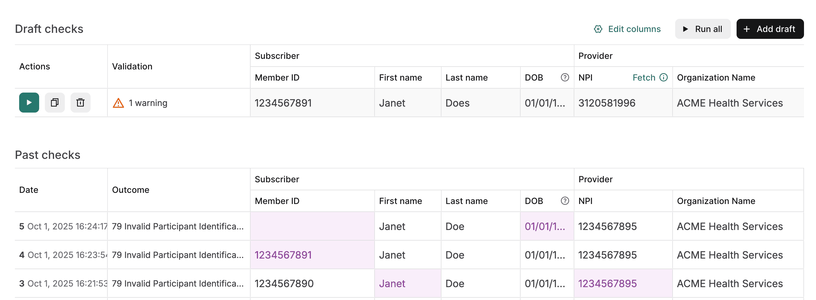 Debug view example