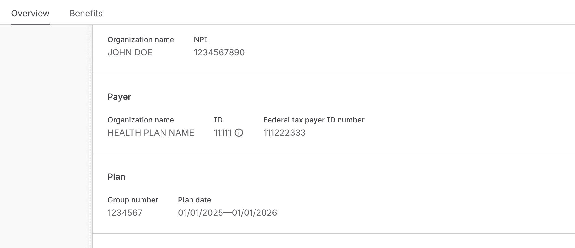 Benefits plan overview