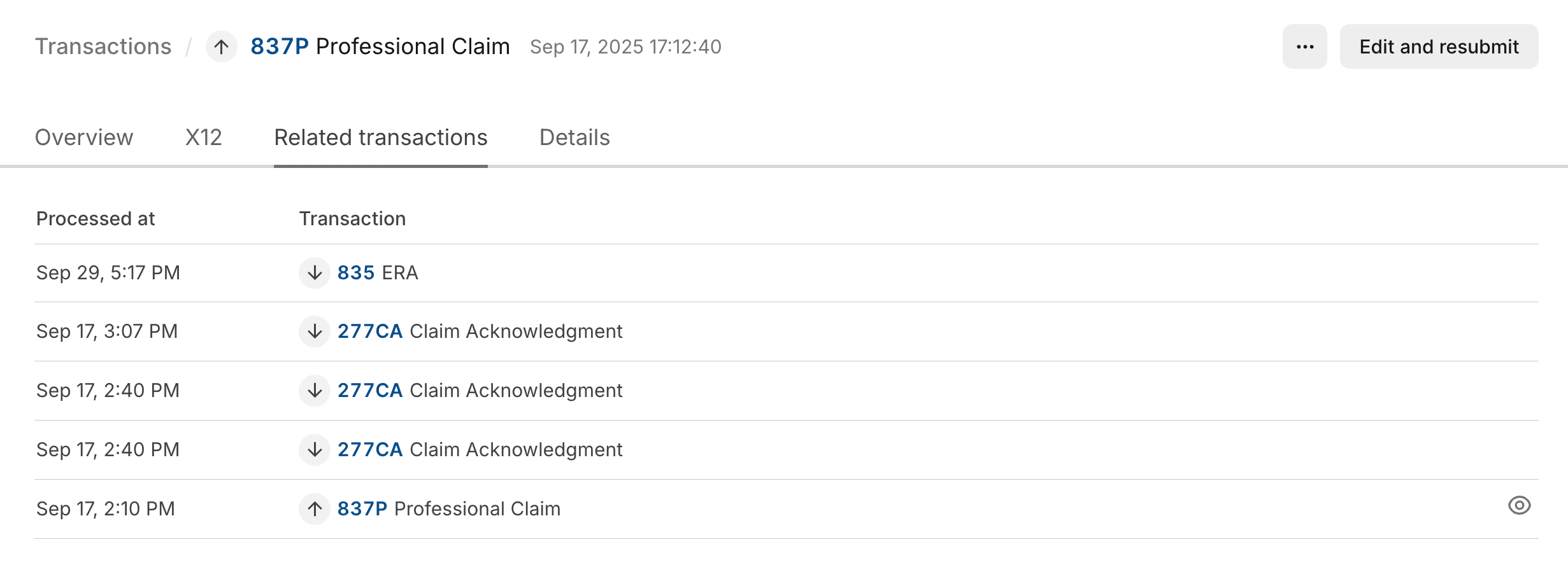 Claim related transactions