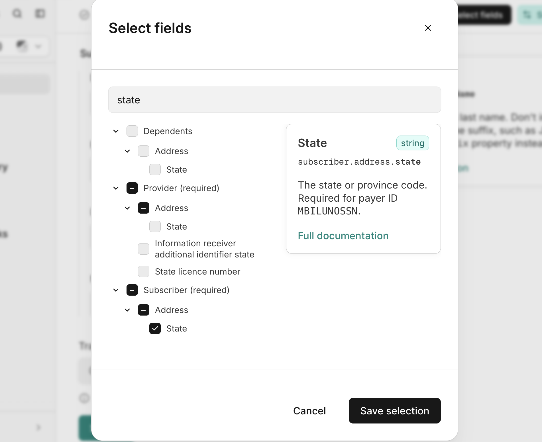 Select state field