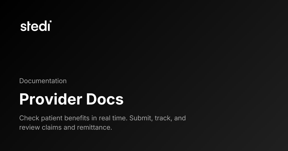 Provider Docs - Stedi Docs