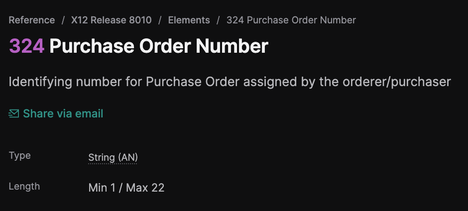 Image of 324 Purchase Order Number element
