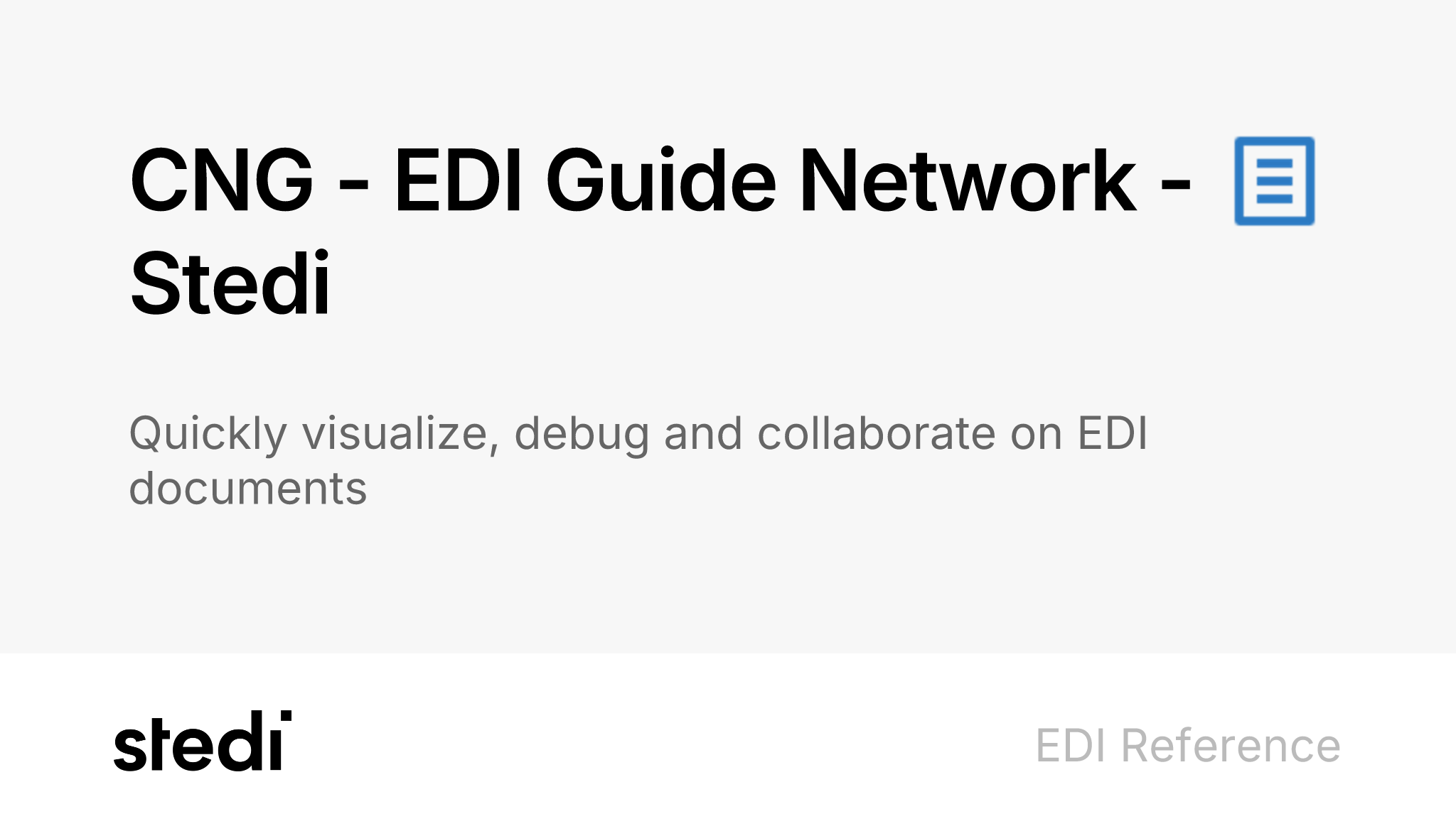Cng guides stedi edi network