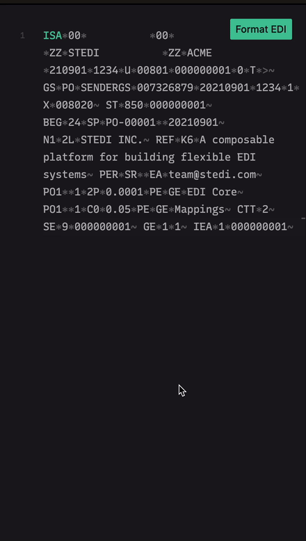 Format EDI in Inspector
