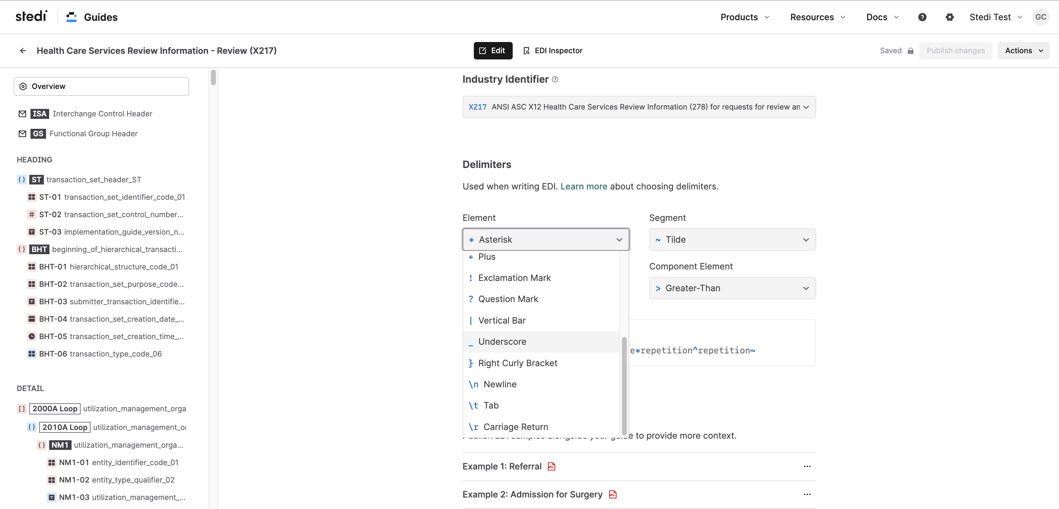 Delimiter Option in Stedi Guides