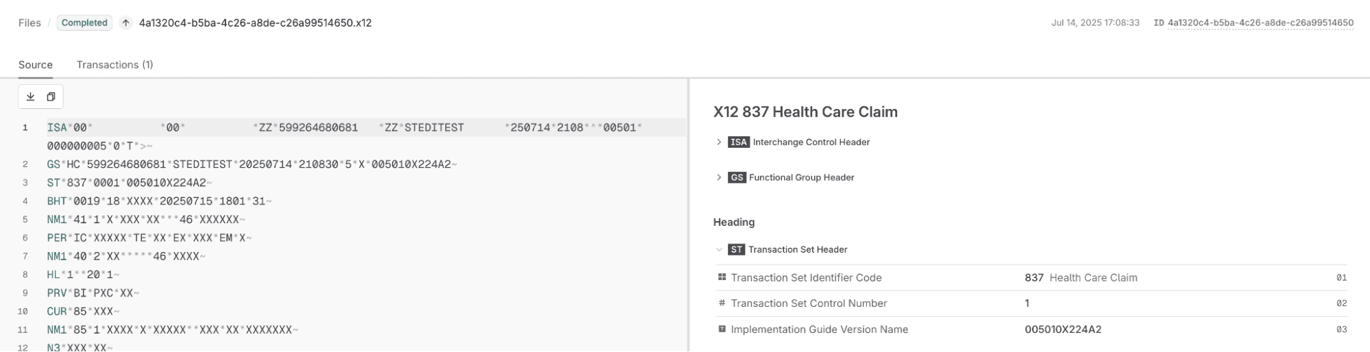 File detail page