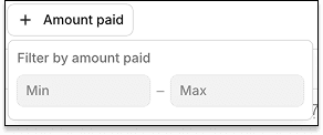 Amount paid filter in the claims list view