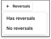 Reversals filter in the claims list view