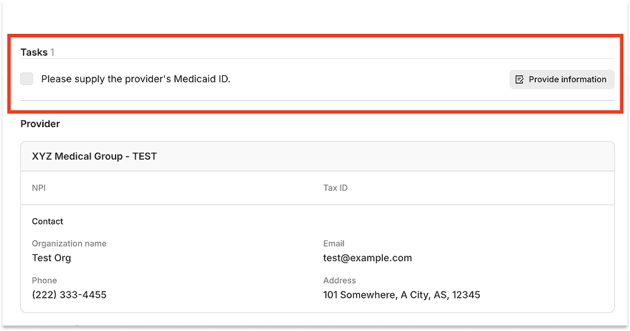 Provide information task