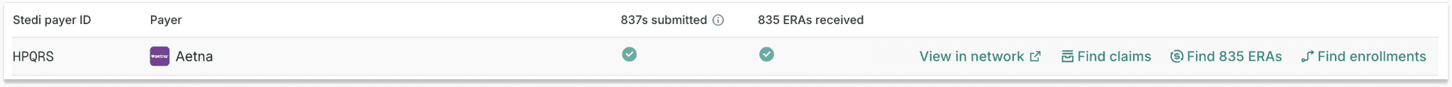 Quick links in My Payers view
